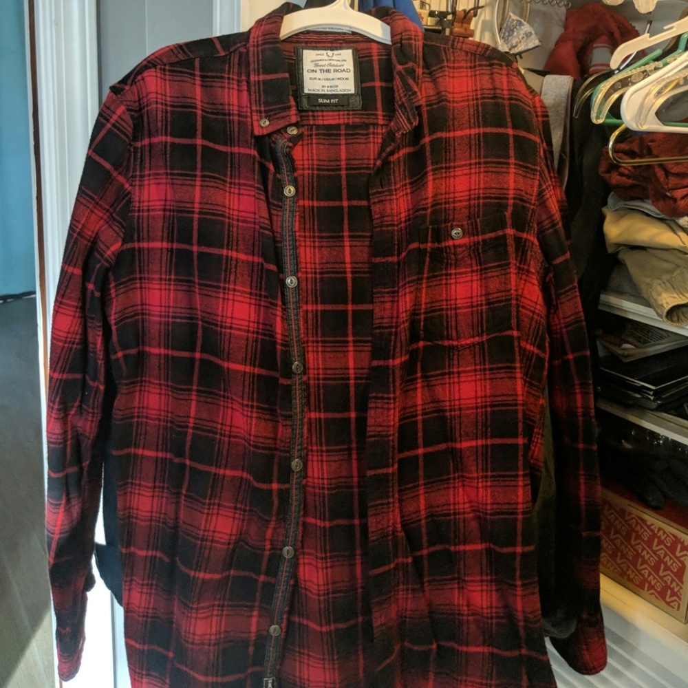 Mens Back to Nature Button Flannel